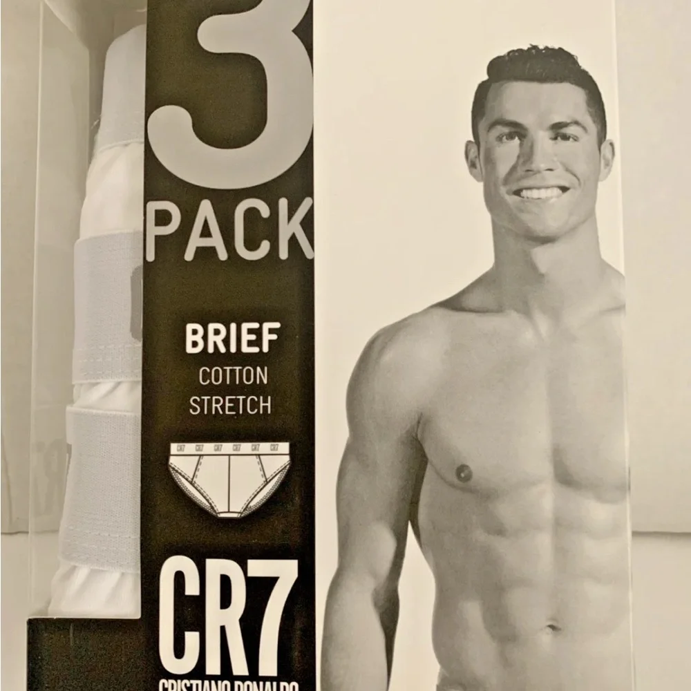NEW Size XL Cristiano Ronaldo CR7 Underwear Collection 3 Pack White Briefs - Picture 4 of 7